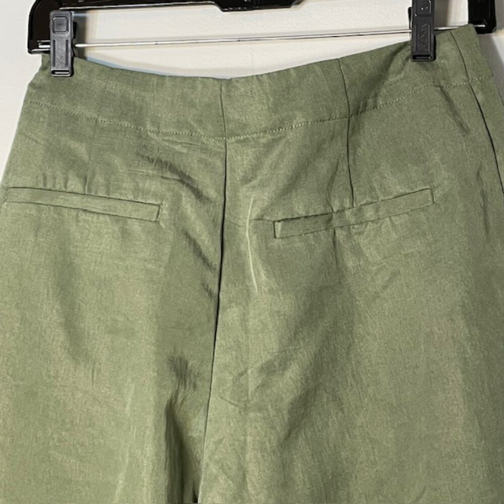 Gap Soft Suit Trouser High Rise Wide Leg Jungle Green Dress Pants NWT 4 Petite - Picture 8 of 13
